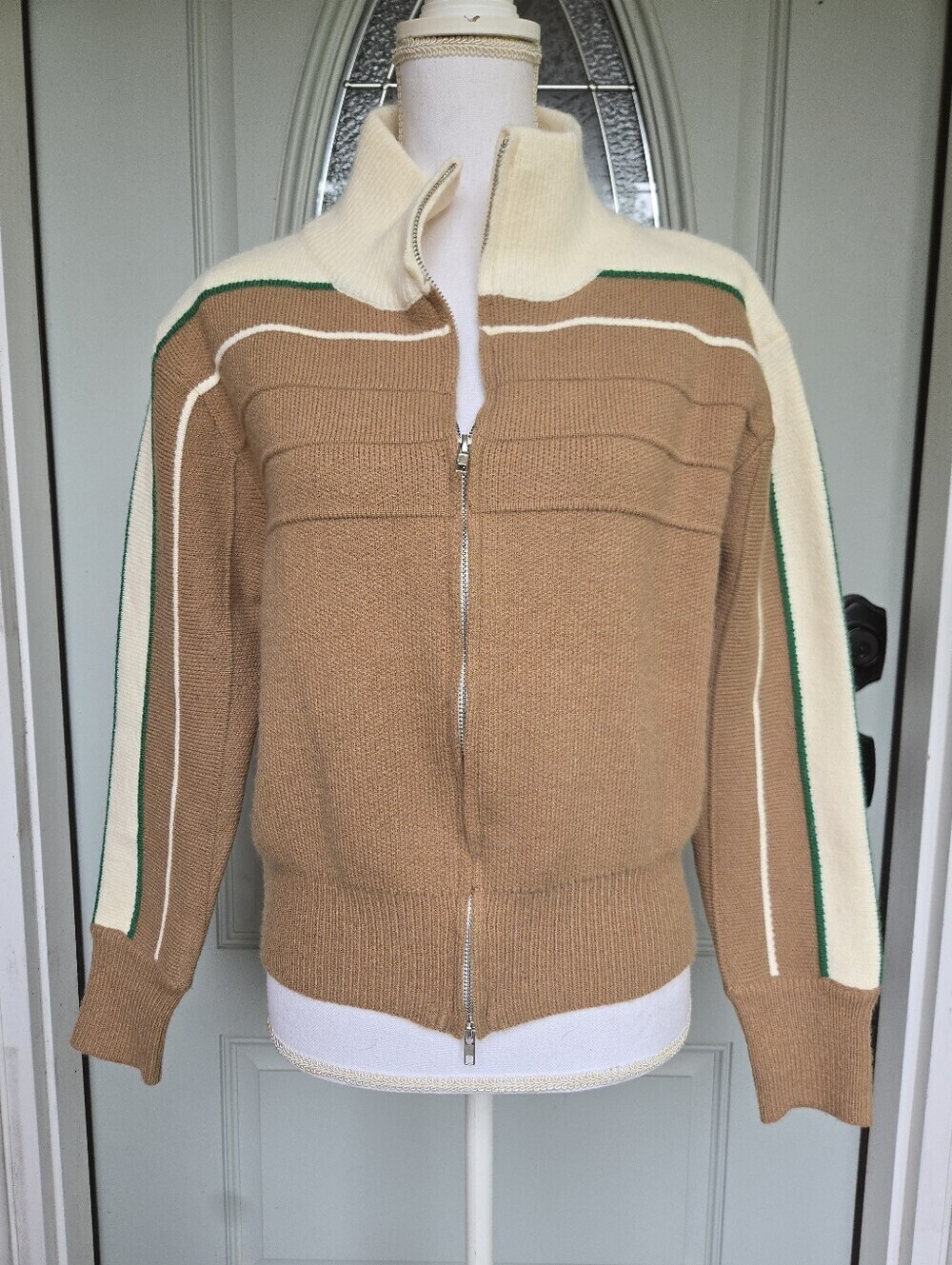 Bucketlist Colorblock Wool Blend Full ZipKnit Cardigan Sweater